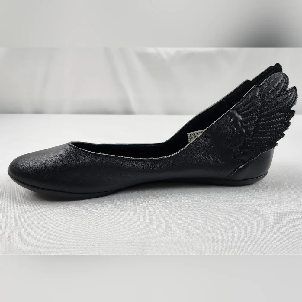 Jeremy Scott x Adidas Winged Ballet Flats Black Leather Size 9 - Picture 7 of 9